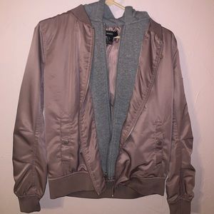 Pink and Grey Bomber Jacket
